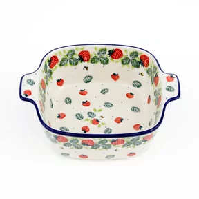 Miska ceramiczna kwadratowa H34 <br> 2709X Truskawki